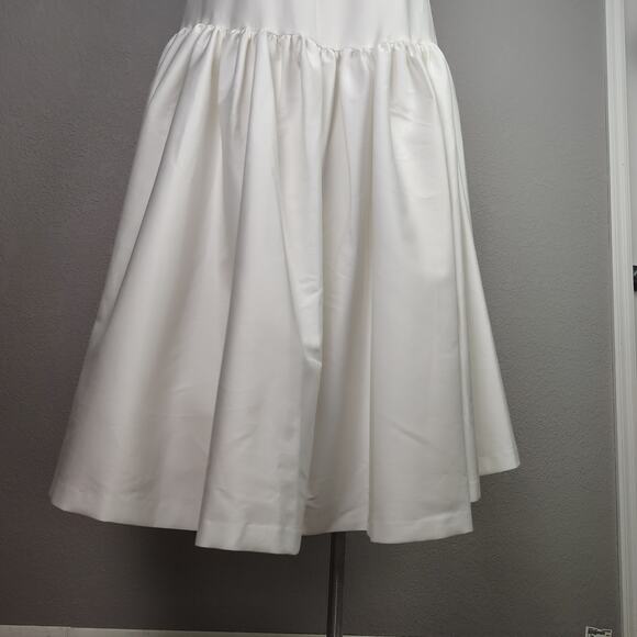 Alice + Olivia Diana Off White Sleeveless Structured Midi Dress Size 14 - Picture 13 of 16